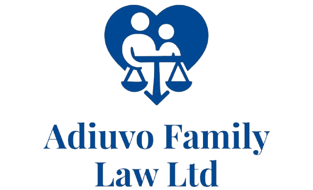 Logo of Radiuvo Family Law Ltd with a heart, family, and scales of justice.