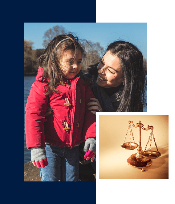 A mother and daughter enjoy a sunny day outdoors together.